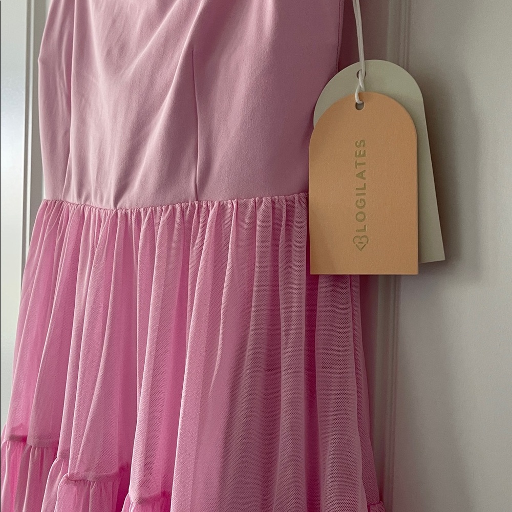 Blogilates Pink Tiered Ballerina Dress Medium NWT - Picture 3 of 7